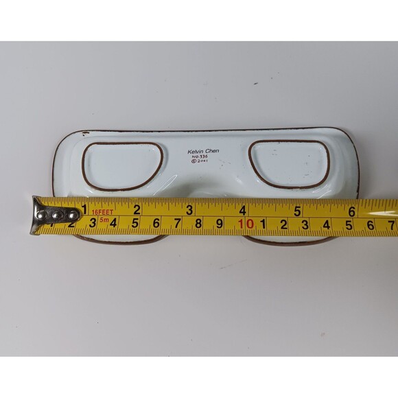 Kelvin Chen Enameled Eyeglasses Holder Tray 2001 No 336 Floral Asian Tea Party - Picture 7 of 8